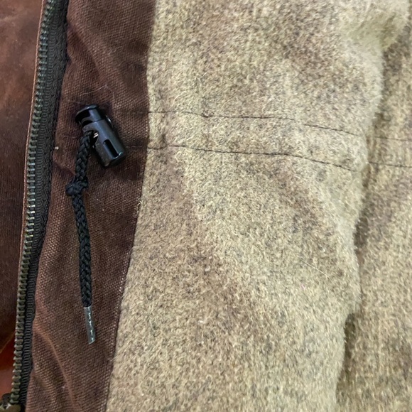 VINTAGE carhartt Dark Brown Sun Faded Canvas Lined Chore Utility Barn Jacket L - Picture 7 of 13